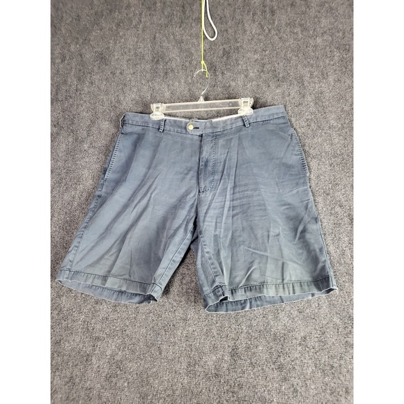 Peter‎ Millar Pima Cotton Shorts Flat Front Casual Blue Mens Size 38 Work Active - Picture 1 of 9